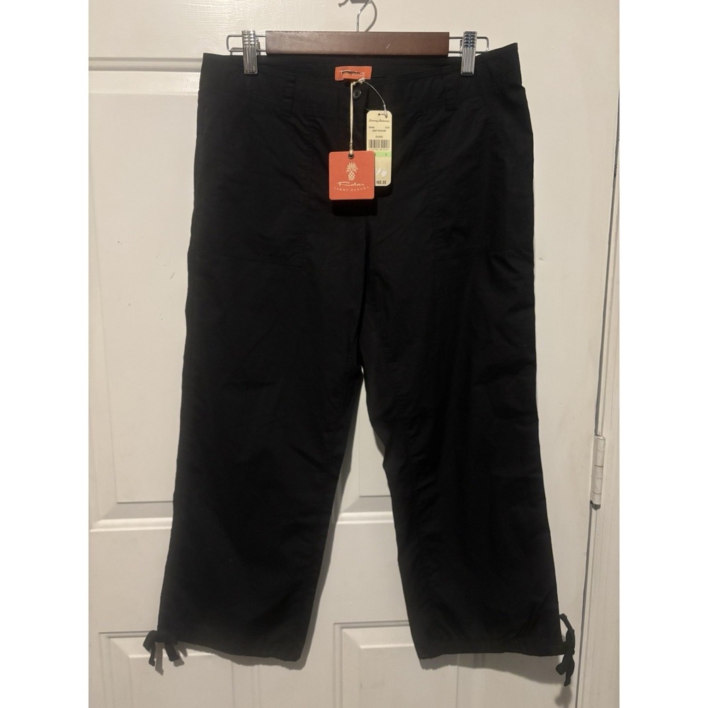 NWT Tommy Bahama Women's 4 Everyday Active Pants Size 4 Black Pockets Ties